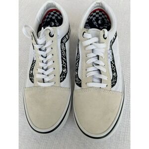 Vans Skate Old Skool White Off White Doodle Graphic Mens 9.5 VN0A5FCBY28